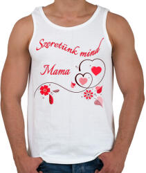 printfashion Szeretünk mind Mama - Férfi atléta - Fehér (4827722)