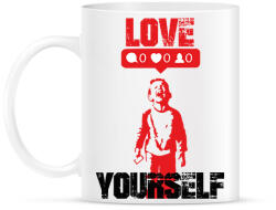 printfashion Love yourself - Banksy graffiti - Bögre - Fehér (7100562)