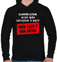 printfashion Fogyókura - Férfi kapucnis pulóver - Fekete (5146105)
