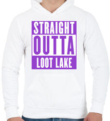 printfashion Fortnite - LOOT LAKE - Férfi kapucnis pulóver - Fehér (947902)