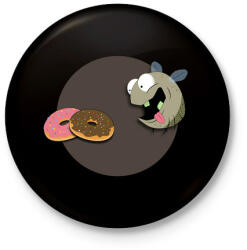 printfashion Légy és a fánk - Kitűző, hűtőmágnes - Fekete (3092575)