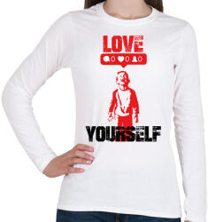 printfashion Love yourself - Banksy graffiti - Női hosszú ujjú póló - Fehér (7099842)