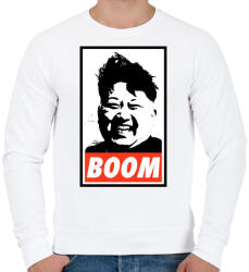 printfashion Kim Jong Un BOOM - Férfi pulóver - Fehér (1173367)