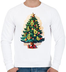 printfashion Avokádós karácsonyfa - Férfi pulóver - Fehér (14905743)