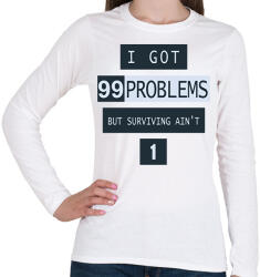 printfashion Pubg Surviving - Női hosszú ujjú póló - Fehér (1716873)