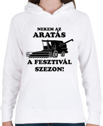 printfashion aratas fesztival - Női kapucnis pulóver - Fehér (1631342)
