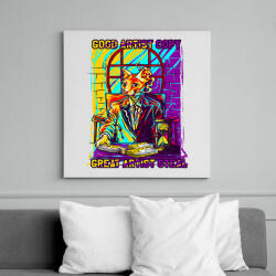 printfashion Graffiti - Macska - Vászonkép - Fehér (6636721)