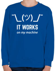 printfashion Az én gépemen működik - Gyerek pulóver - Királykék (1795055)