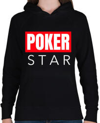 printfashion POKER STAR - Női kapucnis pulóver - Fekete (10995797)