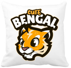 printfashion Cute Bengal - Párnahuzat, Díszpárnahuzat - Fehér (5136358)