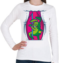 printfashion Nyuszi rúdtáncos_ - Női hosszú ujjú póló - Fehér (4135901)