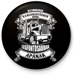 printfashion Kamionsofőr apa - Kitűző, hűtőmágnes - Fekete (3095496)