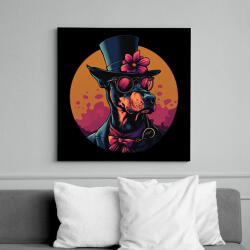 printfashion Elegáns Doberman - Vászonkép - Fekete (16705152)