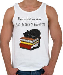 printfashion Cica és Könyv - Férfi atléta - Fehér (6570174)