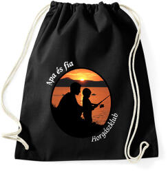 printfashion apa és fia horgászklub - Sportzsák, Tornazsák - Fekete (14869592)