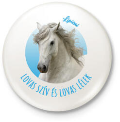 printfashion Lovas szív - Lipicai - Kitűző, hűtőmágnes - Fehér (7194193)