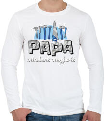 printfashion Papa mindent magjavít - Férfi hosszú ujjú póló - Fehér (4351582)