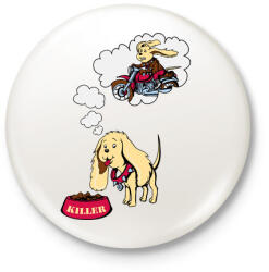 printfashion Kutya - Killer - Kitűző, hűtőmágnes - Fehér (4214510)