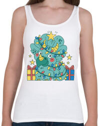printfashion Karácsonyi Triceratops - Női atléta - Fehér (14756731)