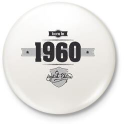 printfashion born-in-1960-(dark&lightgrey) - Kitűző, hűtőmágnes - Fehér (3076127)