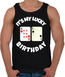 printfashion 61 POKER SZÜLINAP - Férfi atléta - Fekete (9845015)