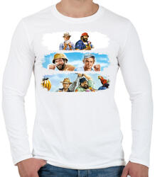 printfashion Bud Spencer és Terence Hill - Férfi hosszú ujjú póló - Fehér (16450832)