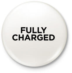 printfashion Fully Charged (Black) - Kitűző, hűtőmágnes - Fehér (3079473)