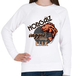 printfashion horgász vagyok - Női pulóver - Fehér (6136040)