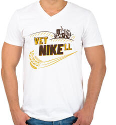 printfashion VetNIKEll - Férfi V-nyakú póló - Fehér (14098834)