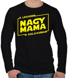 printfashion A legjobb nagymama a galaxisban - Férfi hosszú ujjú póló - Fekete (1001644)
