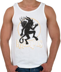 printfashion Krampusz virgács Mikulás helyett - Férfi atléta - Fehér (11370177)