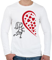 printfashion Fél szív - lány - Férfi hosszú ujjú póló - Fehér (15597607)