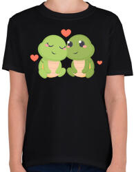 printfashion Teknős Love - Gyerek póló - Fekete (2193036)