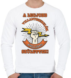 printfashion Villanyszerelő április - Férfi pulóver - Fehér (11406349)