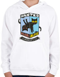 printfashion Schrödinger macskája - élve vagy halva - Gyerek kapucnis pulóver - Fehér (4193579)