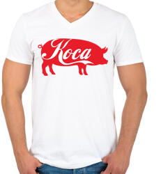 printfashion Koca kóla - Férfi V-nyakú póló - Fehér (1370802)