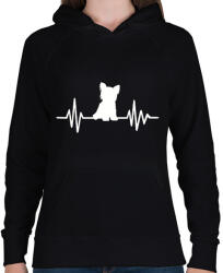 printfashion Yorkshire terrier - Női kapucnis pulóver - Fekete (2581484)