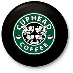 printfashion Cuphead Coffee - Kitűző, hűtőmágnes - Fekete (7018030)