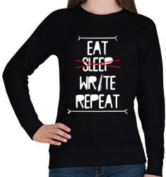 printfashion Eat, write, repeat - Női pulóver - Fekete (10434299)