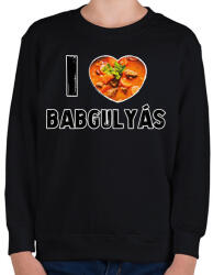 printfashion I love babgulyás - Gyerek pulóver - Fekete (8695850)