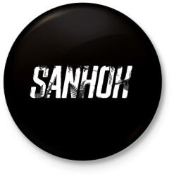 printfashion Sanhok - Fehér felirat - PUBG - Kitűző, hűtőmágnes - Fekete (3098342)
