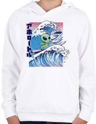 printfashion Űrlény szörf - Gyerek kapucnis pulóver - Fehér (11797762)