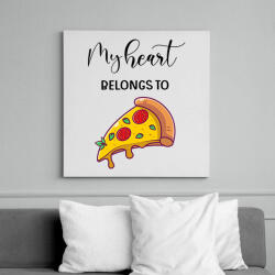 printfashion Szeretlek Pizza - Vászonkép - Fehér (6639708)