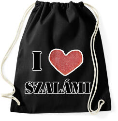 printfashion I love szalámi - Sportzsák, Tornazsák - Fekete (8695916)