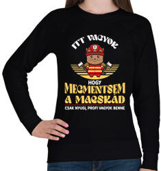 printfashion Tűzoltó cica - Női pulóver - Fekete (10746722)