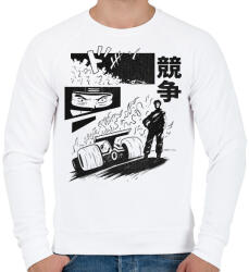 printfashion Forma 1 anime - Férfi pulóver - Fehér (13942613)