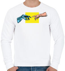 printfashion A robot teremtése - Férfi pulóver - Fehér (13581867)