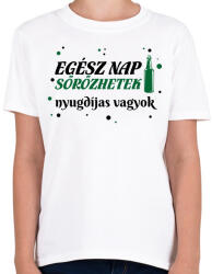 printfashion Sörözhetek - Nyugdíjas - Gyerek póló - Fehér (9064857)