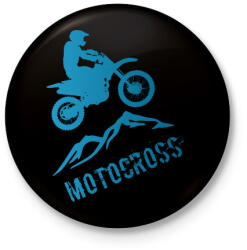 printfashion Motocross - Kitűző, hűtőmágnes - Fekete (4227667)