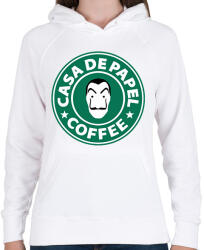 printfashion Casa de Papel Coffee - Női kapucnis pulóver - Fehér (2492688)